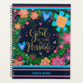 おもしろいフローラバイブル神の聖句の明るいインスピリチューション プランナー手帳 (正面)