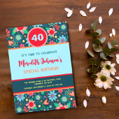 おもしろいフローラパーソナライズされた時代誕生日招待状 招待状