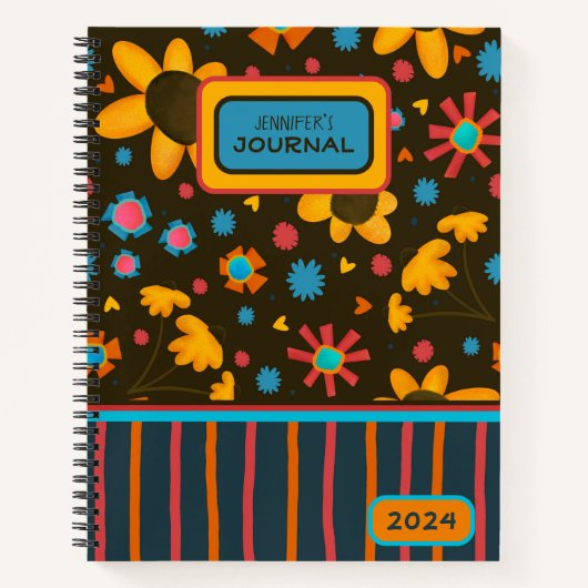 おもしろいフローラパーソナライズされた検査ジャーナル ノートブック (正面)