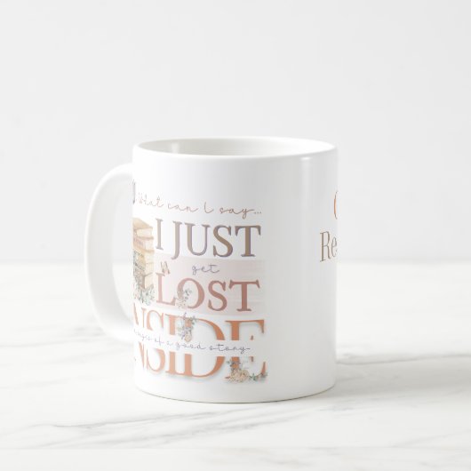 おもしろいフローラブックロマンスパーソナライズされたことわざ コーヒーマグカップ (正面左)
