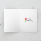 おもしろいフローラブーケと名刺誕生日カード カード (内部)