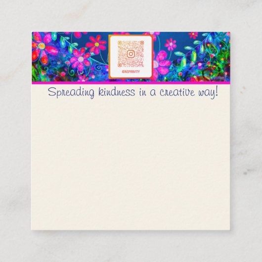 おもしろいフローラホープ感動的カインドカード スクエア名刺 (裏面)
