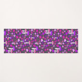 おもしろいフローラマッシュルームピンク、紫と黒 ヨガマット (正面(横))