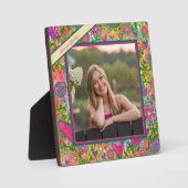 おもしろいフローララブハート写真メッセージ フォトプラーク (正面)