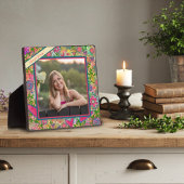 おもしろいフローララブハート写真メッセージ フォトプラーク