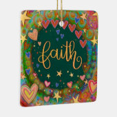 おもしろいフローラ信仰のかわいらしハートインスピレーション セラミックオーナメント (右)