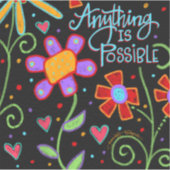 おもしろいフローラ可能な黒トレンディー シール (正面)