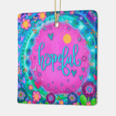 おもしろいフローラ希望ピンクかわいらしハート刺激 セラミックオーナメント (左)