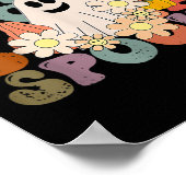 おもしろいフローラ幽霊ハロウィーン秋パンプキンレトロソート ポスター (角)