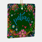 おもしろいフローラ忍耐かわいらしハート刺激 セラミックオーナメント (右)