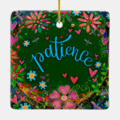 おもしろいフローラ忍耐かわいらしハート刺激 セラミックオーナメント (裏面)