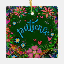 おもしろいフローラ忍耐かわいらしハート刺激 セラミックオーナメント