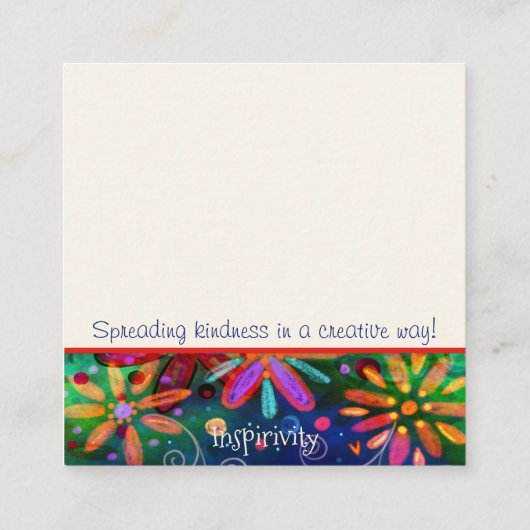 おもしろいフローラ感動的ハートカード スクエア名刺 (裏面)