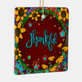 おもしろいフローラ感謝カラフルかわいらし心 セラミックオーナメント (右)