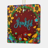 おもしろいフローラ感謝カラフルかわいらし心 セラミックオーナメント (左)