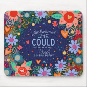 おもしろいフローラ楽信じ疲引用文 マウスパッド (正面)