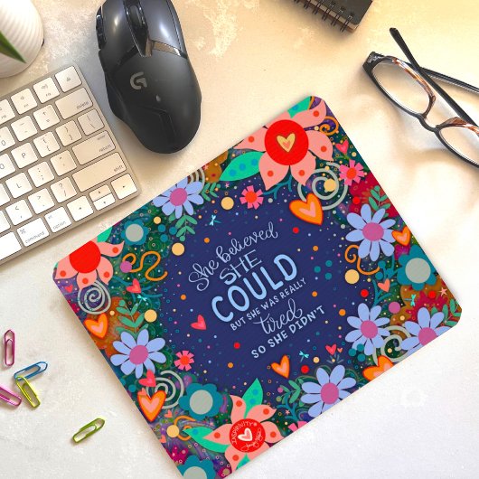 おもしろいフローラ楽信じ疲引用文 マウスパッド