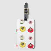 おもしろいフローラ猫顔 ラゲッジタグ (正面縦)