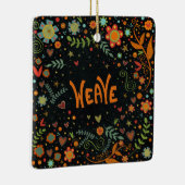 おもしろいフローラ織り励ましのインスピレーション セラミックオーナメント (右)