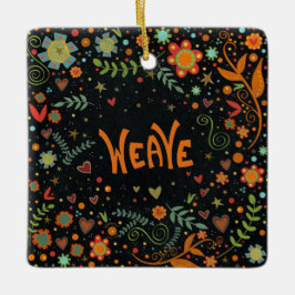 おもしろいフローラ織り励ましのインスピレーション セラミックオーナメント