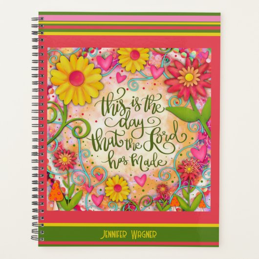 おもしろいフローラ聖句の明るいインスピリチュアル プランナー手帳 (正面)