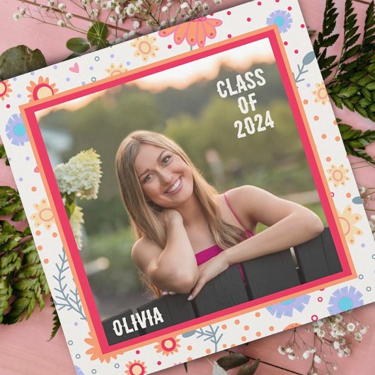 おもしろいフローラ視力卒業写真カスタム撮影 招待状