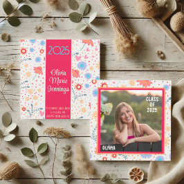 おもしろいフローラ視力卒業写真カスタム撮影 招待状