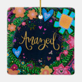 おもしろいフローラ驚かわいらしいたトンボの激励 セラミックオーナメント (裏面)