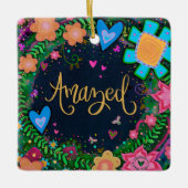 おもしろいフローラ驚かわいらしいたトンボの激励 セラミックオーナメント (正面)