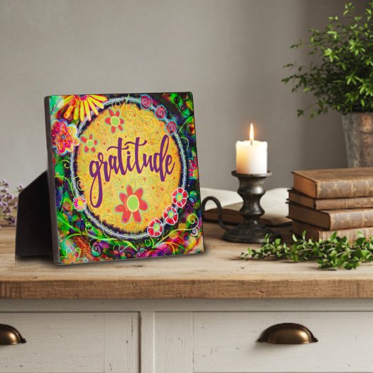 おもしろいフローラ黄感謝お洒落 フォトプラーク