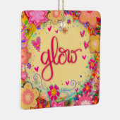 おもしろいフローラ黄色の光の励ましの励まし セラミックオーナメント (右)