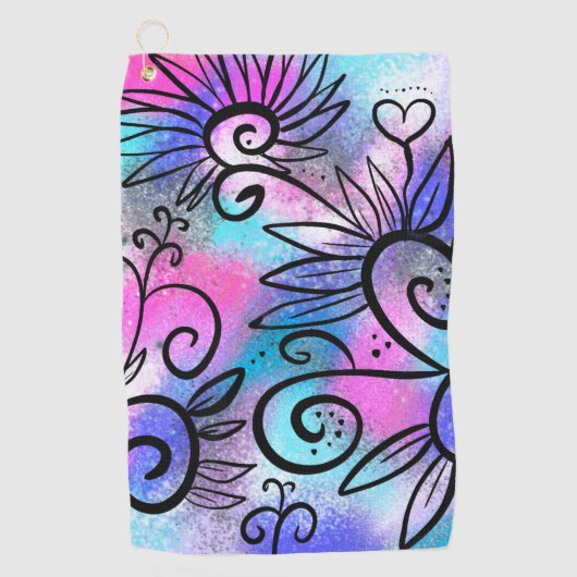 おもしろいフローラ ゴルフタオル (正面)