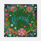 おもしろいフローリッシュグリーンフローラモダンインスピレーション マグネット (正面)