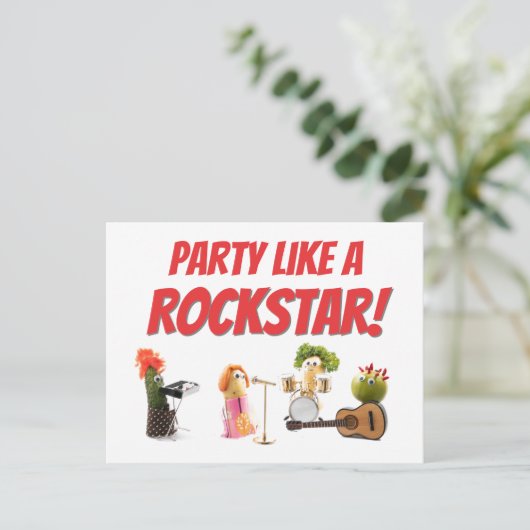 おもしろいフードバースデーカードプーおもしろいベージカード ポストカード (スタンド正面)