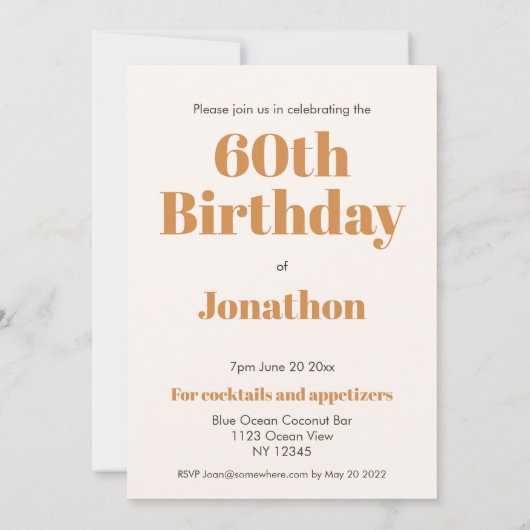 おもしろいフードビスケット引用文50th birthday party 招待状 (裏面)