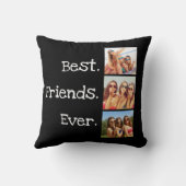 おもしろいフ最高のレンズエバー引用文3フォトコラージュブラック クッション (裏面)