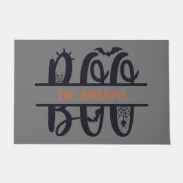 おもしろいブモノグラム名ハロウィーンの追加 ドアマット