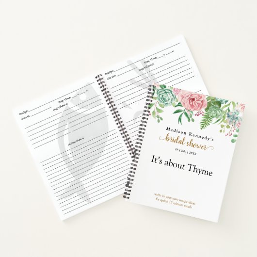 おもしろいブライダルシャワークイック新規レシピ ノートブック (内部)