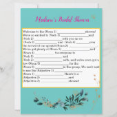 おもしろいブライダルシャワーゲーム🎉 Ad-Lib (裏面)