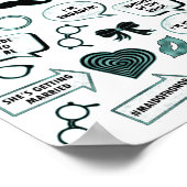 おもしろいブライダルシャワーフォトブースティール（緑がかった色）印刷可能プロップ ポスター (角)