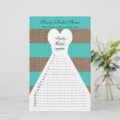 おもしろいブライダルシャワーワードゲームターコイズ (スタンド正面)