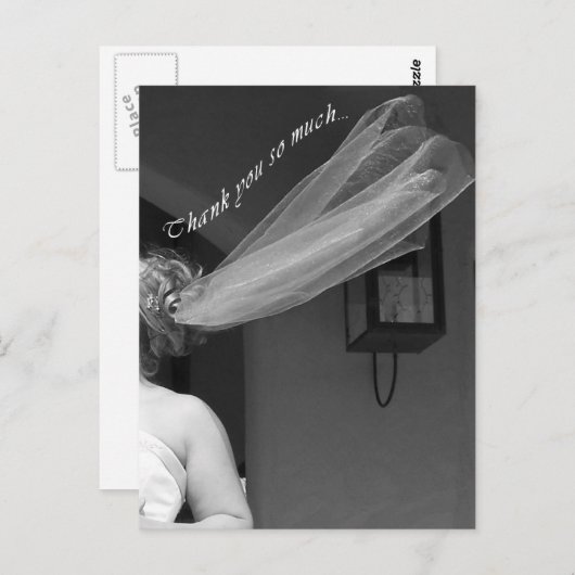 おもしろいブライダル結婚ヴェール感謝ポストカード ポストカード (正面/裏面)