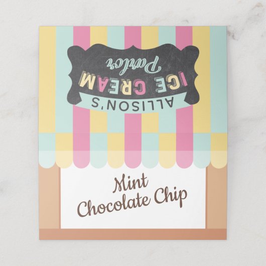 おもしろいブライトアイスクリームパーラーオーニング誕生日パーティー プレイスカード (外部開封)
