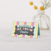 おもしろいブライトアイスクリームパーラーオーニング誕生日パーティー プレイスカード (裏面)