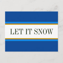おもしろいブライトアルパインブルーホワイトLET雪ストライプ雪 ポストカード