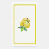 おもしろいブライトイエローレモン葉と紙ナプキン (正面)