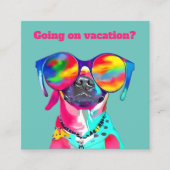 おもしろいブライトカラフルドッグカスタムペットシッター スクエア名刺 (正面)