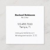 おもしろいブライトカラフルドッグカスタムペットシッター スクエア名刺 (裏面)