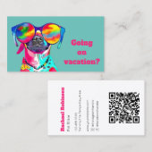 おもしろいブライトカラフルドッグカスタムペットシッター 名刺 (正面/裏面)