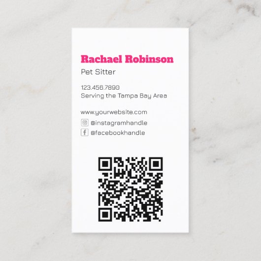 おもしろいブライトカラフルドッグカスタムペットシッター 名刺 (裏面)